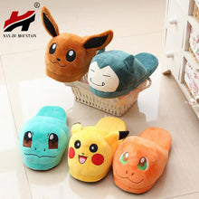 Load image into Gallery viewer, Women Anime Cartoon Pokemon Slippers Lovers Warm Woman Slippers Elf Ball Pikachu Go Plush Shoes Home House Slippers Children