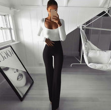 Load image into Gallery viewer, 2019 New Casual Retro Women Plain Palazzo Solid High Waist Flare Wide Leg Chic Trousers Slim Long Loose OL Work Pants Plus Size