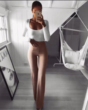 Load image into Gallery viewer, 2019 New Casual Retro Women Plain Palazzo Solid High Waist Flare Wide Leg Chic Trousers Slim Long Loose OL Work Pants Plus Size