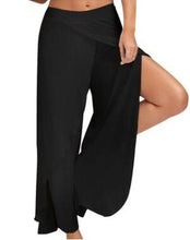 Load image into Gallery viewer, Wide Leg Pants Women Capris Solid Loose Bloomers Fitness Dance Wears Split Trousers Plus Size Harem Pants Elastic Palazzo