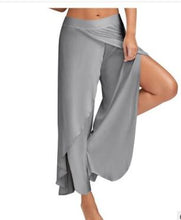 Load image into Gallery viewer, Wide Leg Pants Women Capris Solid Loose Bloomers Fitness Dance Wears Split Trousers Plus Size Harem Pants Elastic Palazzo