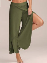 Load image into Gallery viewer, Wide Leg Pants Women Capris Solid Loose Bloomers Fitness Dance Wears Split Trousers Plus Size Harem Pants Elastic Palazzo