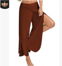 Load image into Gallery viewer, Wide Leg Pants Women Capris Solid Loose Bloomers Fitness Dance Wears Split Trousers Plus Size Harem Pants Elastic Palazzo