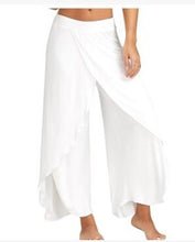 Load image into Gallery viewer, Wide Leg Pants Women Capris Solid Loose Bloomers Fitness Dance Wears Split Trousers Plus Size Harem Pants Elastic Palazzo