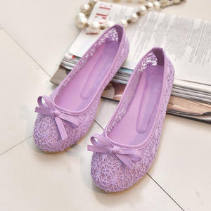 Women Ballet Shoes Flats Cut Out Leather Breathbale Moccains Women Boat Shoes Ballerina Ladies Shoes