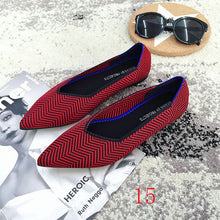 Load image into Gallery viewer, New Women&#39;s Casual flats bailarinas luxury Brand Shallow Mouth Pointed Ballet Female Boat Shoes wool Knitted Maternity loafers