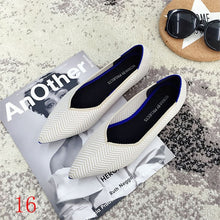 Load image into Gallery viewer, New Women&#39;s Casual flats bailarinas luxury Brand Shallow Mouth Pointed Ballet Female Boat Shoes wool Knitted Maternity loafers