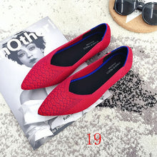 Load image into Gallery viewer, New Women&#39;s Casual flats bailarinas luxury Brand Shallow Mouth Pointed Ballet Female Boat Shoes wool Knitted Maternity loafers