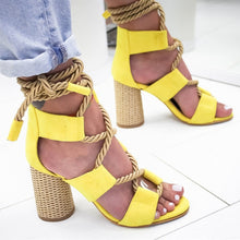 Load image into Gallery viewer, Women Pumps Fashion Women Heels Lace Up High Heels Sandals For Summer Shoes Women Gladiator Sandals Thick Heels Chaussures Femme