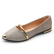 Load image into Gallery viewer, 2019 Summer Ladies Flats Shoes Women Shoes Pearl Comfortable Pointed Toe Flat Shoes Gold Silver Female Casual Woman Boat Shoes