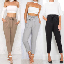 Load image into Gallery viewer, 2019 Women High Waist Elastic Harem Pants Casual Chffion OL Lady Ankle Length Capris Trouser Women Clothing Pencil Pants